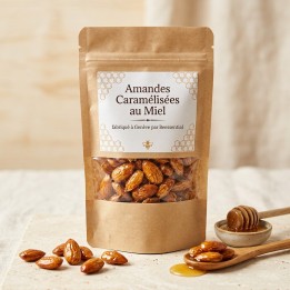 Mit Honig karamellisierte Mandeln – 100 g | Beessential